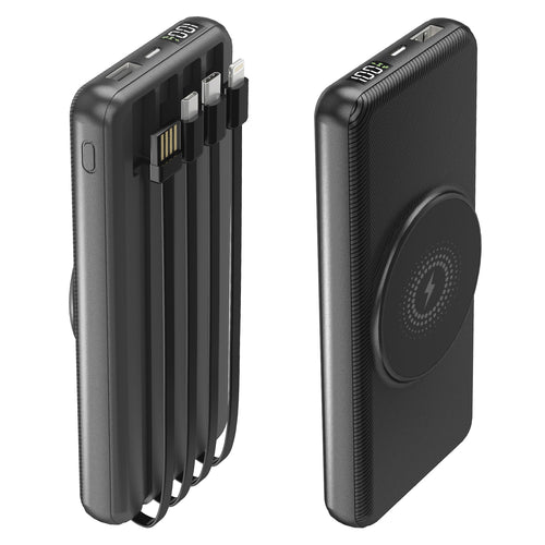 Magnetic Wireless Charging Powerbank With Built in Super Sast Charging Cables
