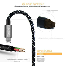 5FT. Apple Certified Diamond Design Cable With Metal Connectors