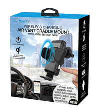 Wireless Charging Air Vent Cradle Mount with Auto Sensor Grip Qi Certified Wireless Car Charger
